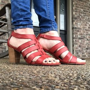 Red Bandolina Sandals with Block Heel Size 10